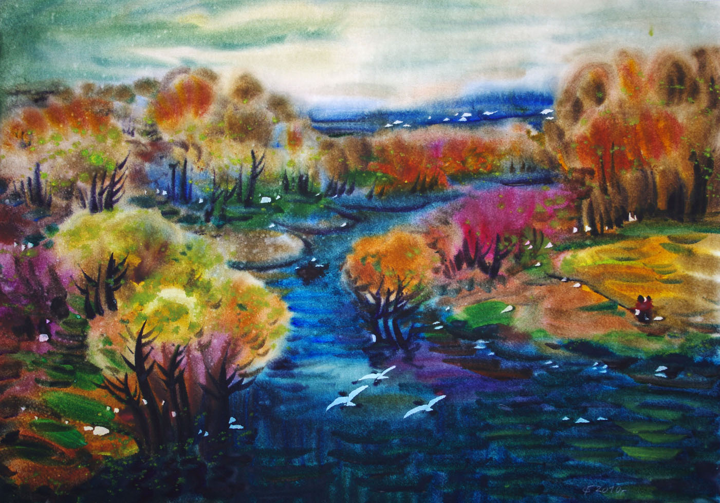 Над рекой Лучесой.