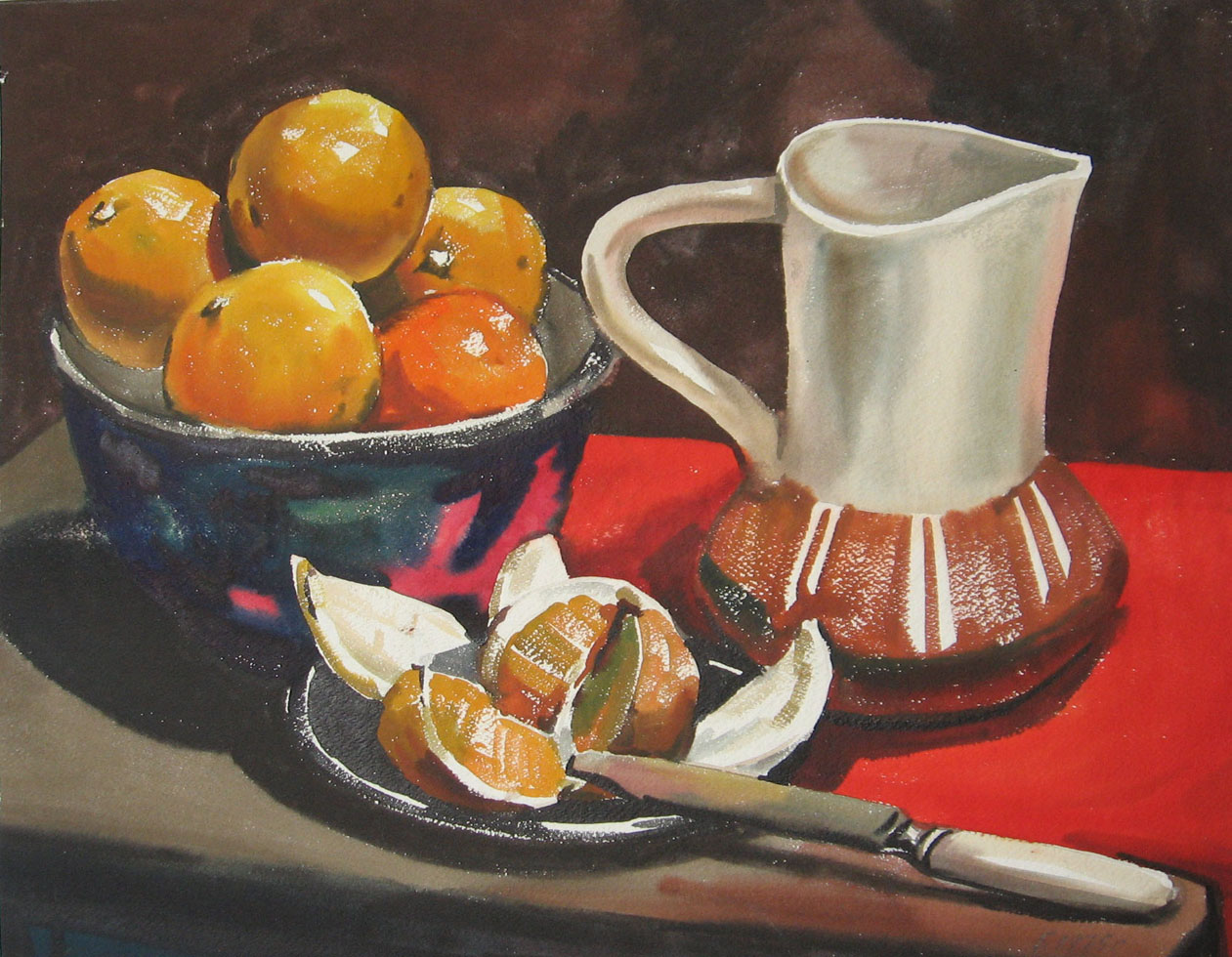 Натюрморт с апельсинами.
